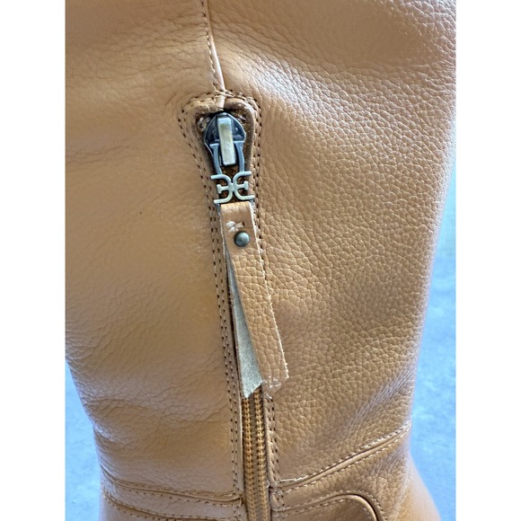 Sam Edelman‎ Elsy Boots Womens Size 9 Medium Caramel Leather Block Heel Tall Zip - Picture 6 of 16